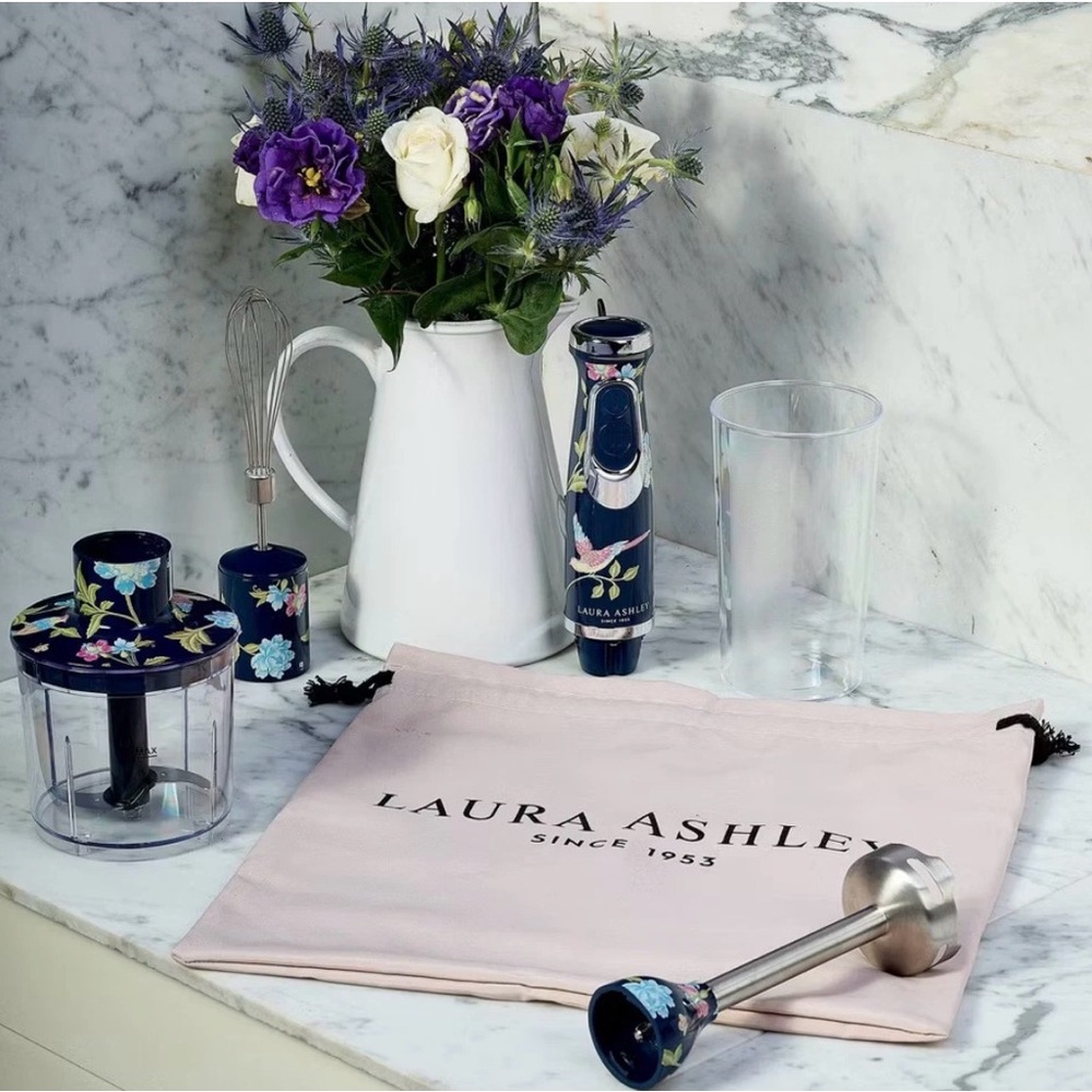 Laura Ashley 4-in-1 Hand Blender Navy: 500W, 2 Speeds